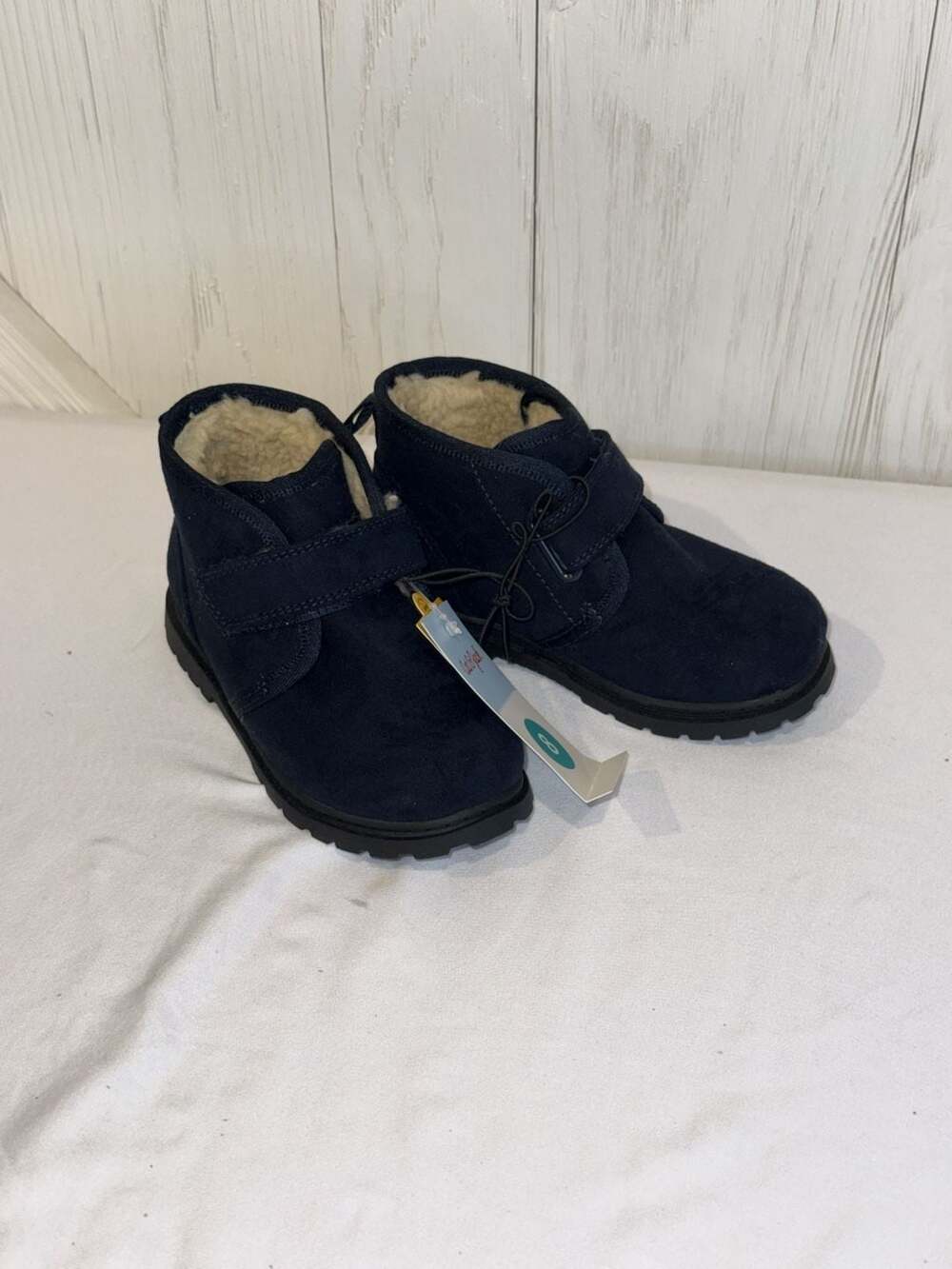 Cat & Jack Navy Blue Faux Suede Sherpa-Lined Ankle Boots